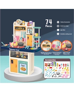 Foto 8 | Pingüe Role Play | Set A Escala De Cocina De Juguete Para Niños Y Niñas Con Luces Sonidos Y Más De 74 Piezas. |