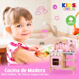 Foto 5 | Kids House Cocina De Madera Rosa Para Niñas Con Accesorios Incluye Sartén Utensilios Salero Y Pimentero My Che