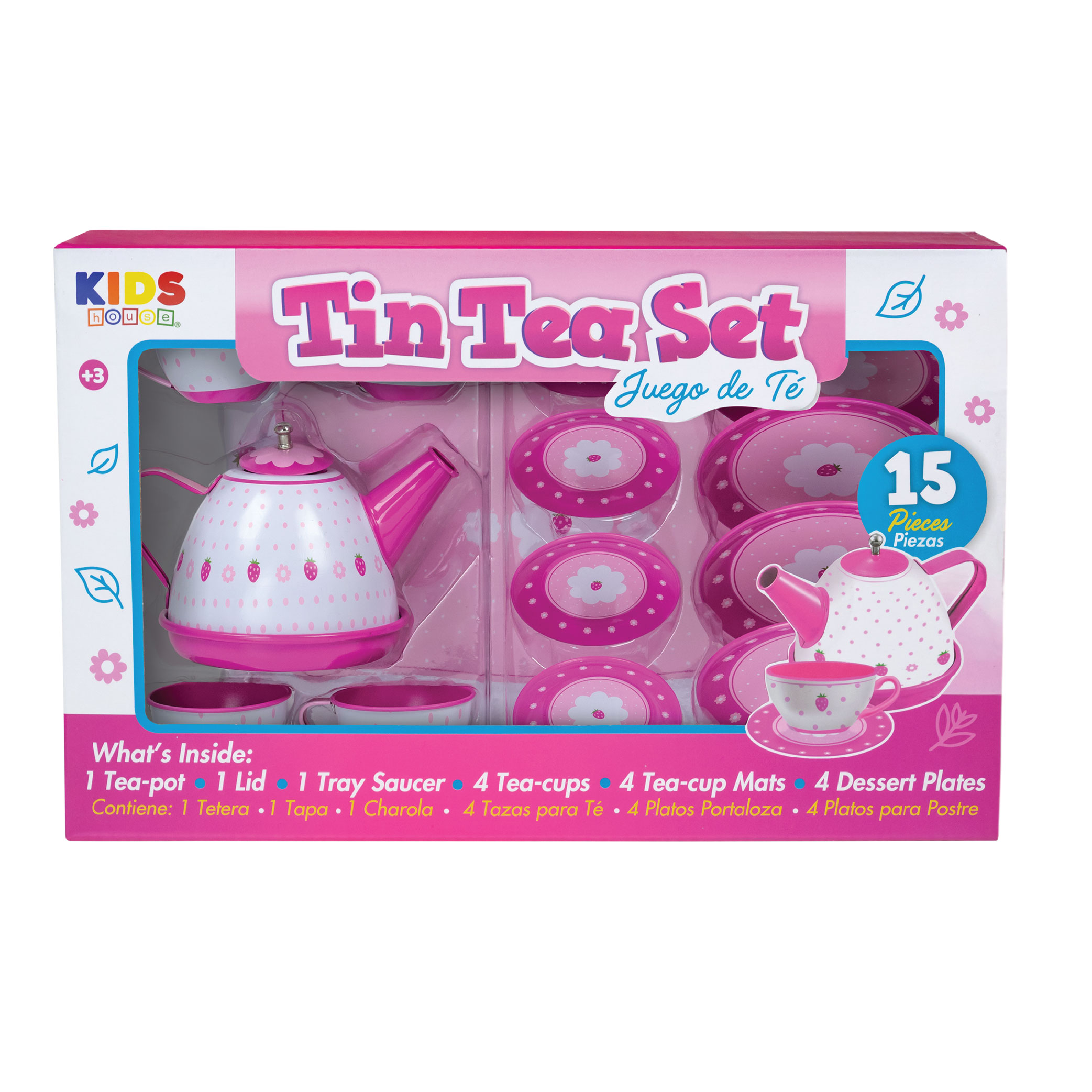 Juego de Té Metálico Kids House con 15 Piezas para Niña