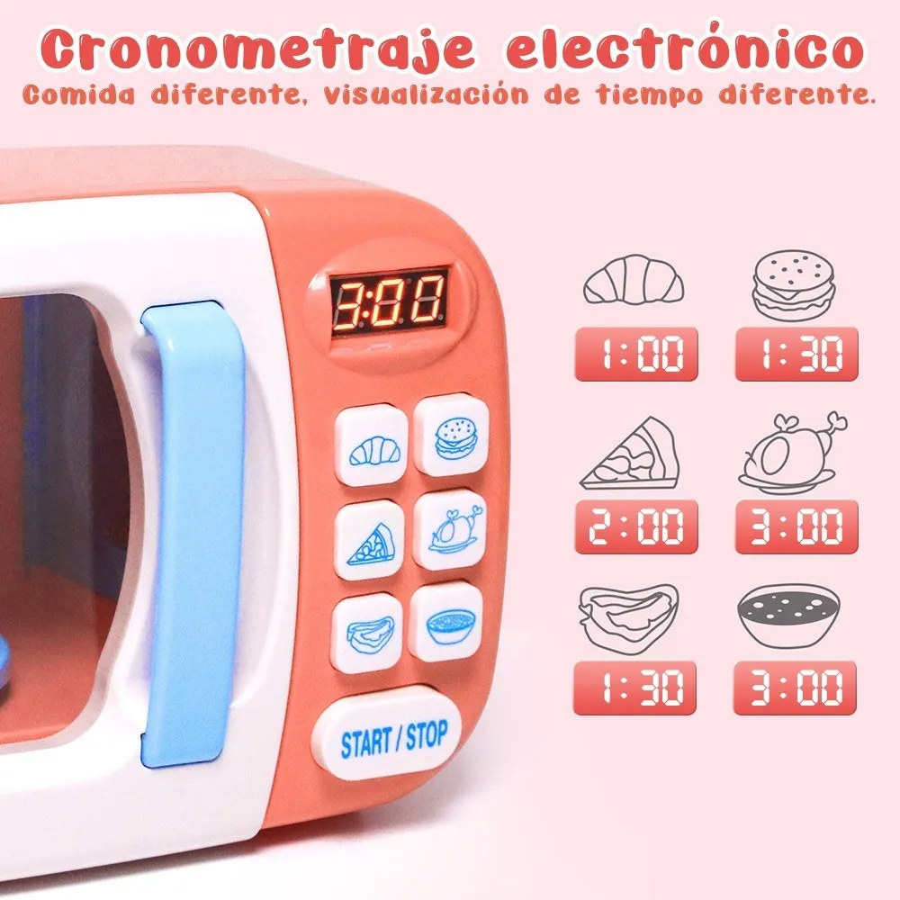 Foto 4 pulgar | Juego De Microondas Malubero Juego De 31 Piezas De Cocina rosa