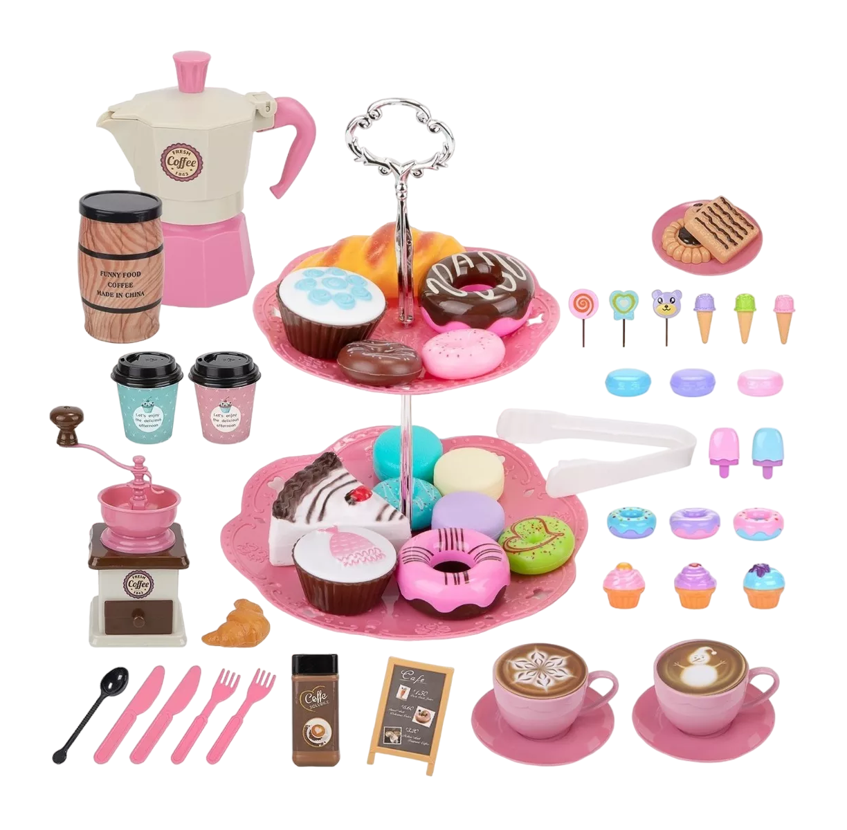 Foto 2 pulgar | Juguete De Postre Belug para Niña y Niño Juego Cocina De Té Cake 55 Pcs