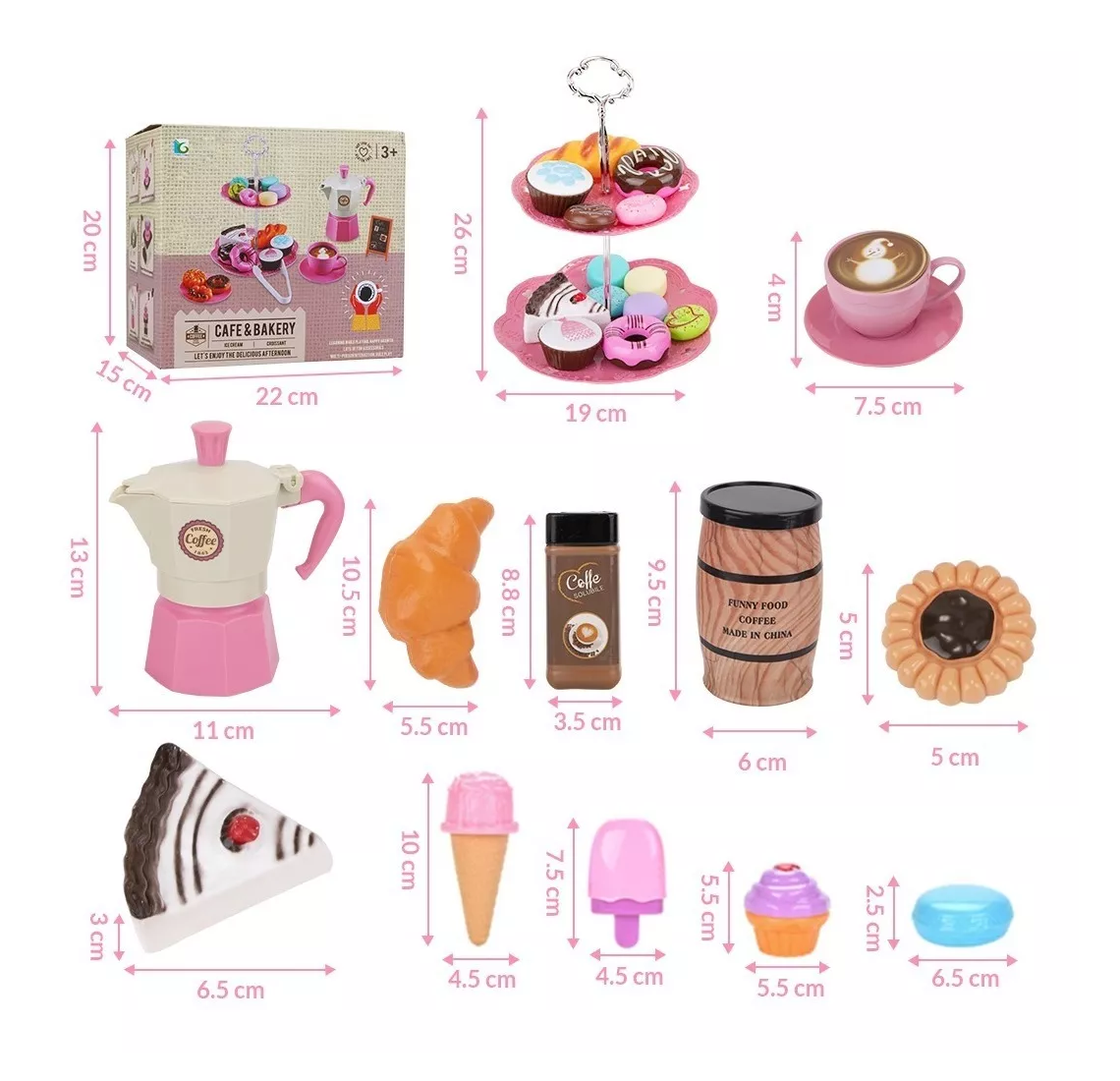 Foto 4 | Juguete De Postre Belug para Niña y Niño Juego Cocina De Té Cake 55 Pcs