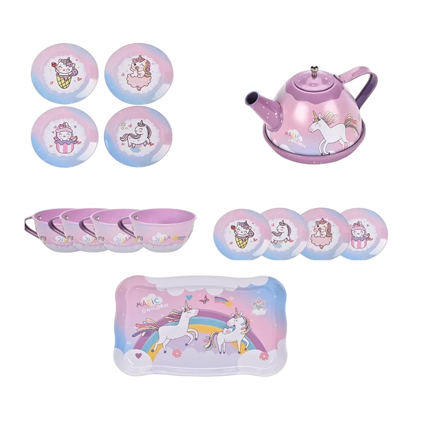 Foto 2 pulgar | Juego De Té Juguete De Cocina Belug Unicornio para Niñas