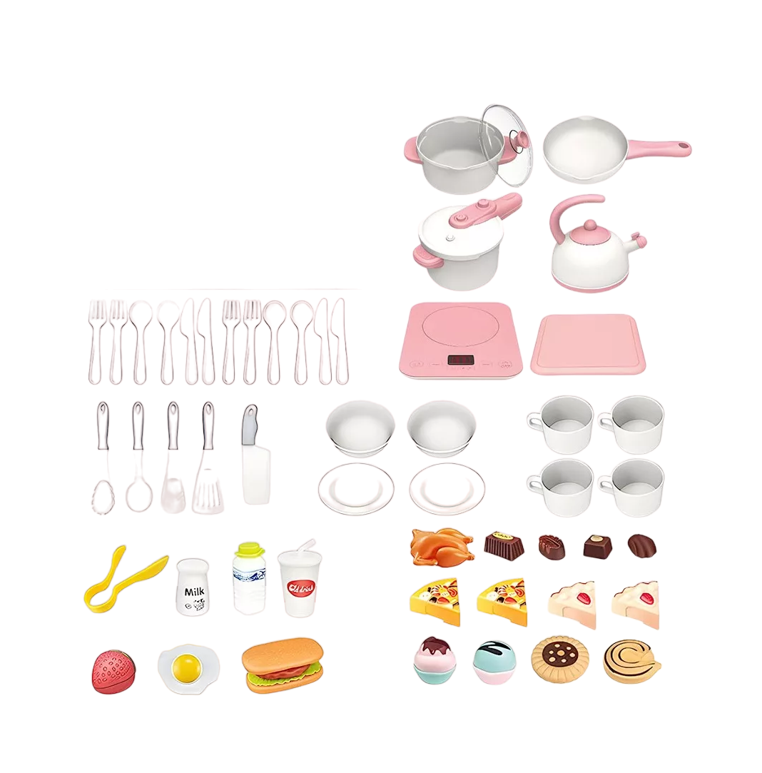 Foto 2 pulgar | Kit de Juguetes de Cocina para Niña Utensilios con Sonido 55 Piezas