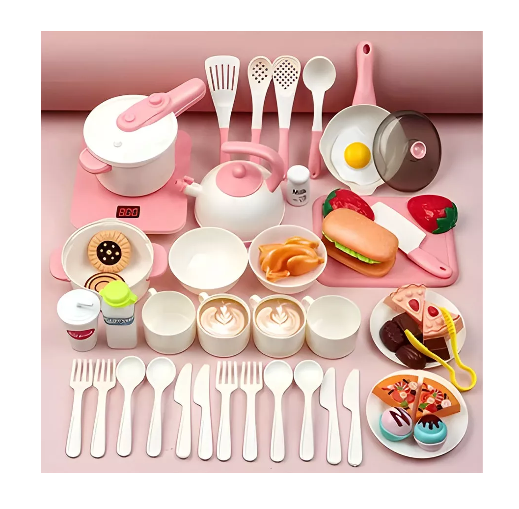 Foto 6 pulgar | Kit de Juguetes de Cocina para Niña Utensilios con Sonido 55 Piezas
