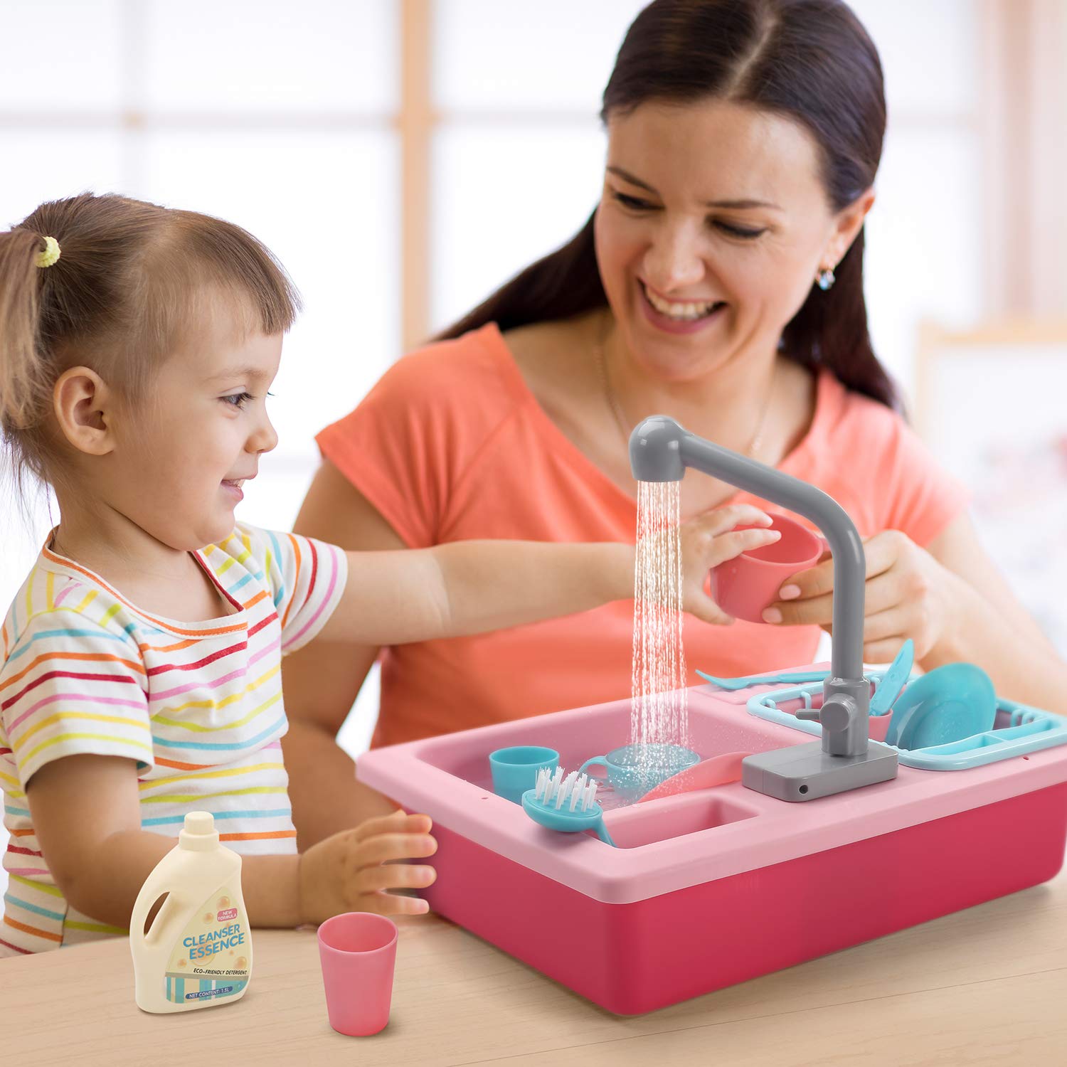 Foto 3 pulgar | Venta Internacional - Fregadero de Juguete Cambia de Color con Agua + Accesorios