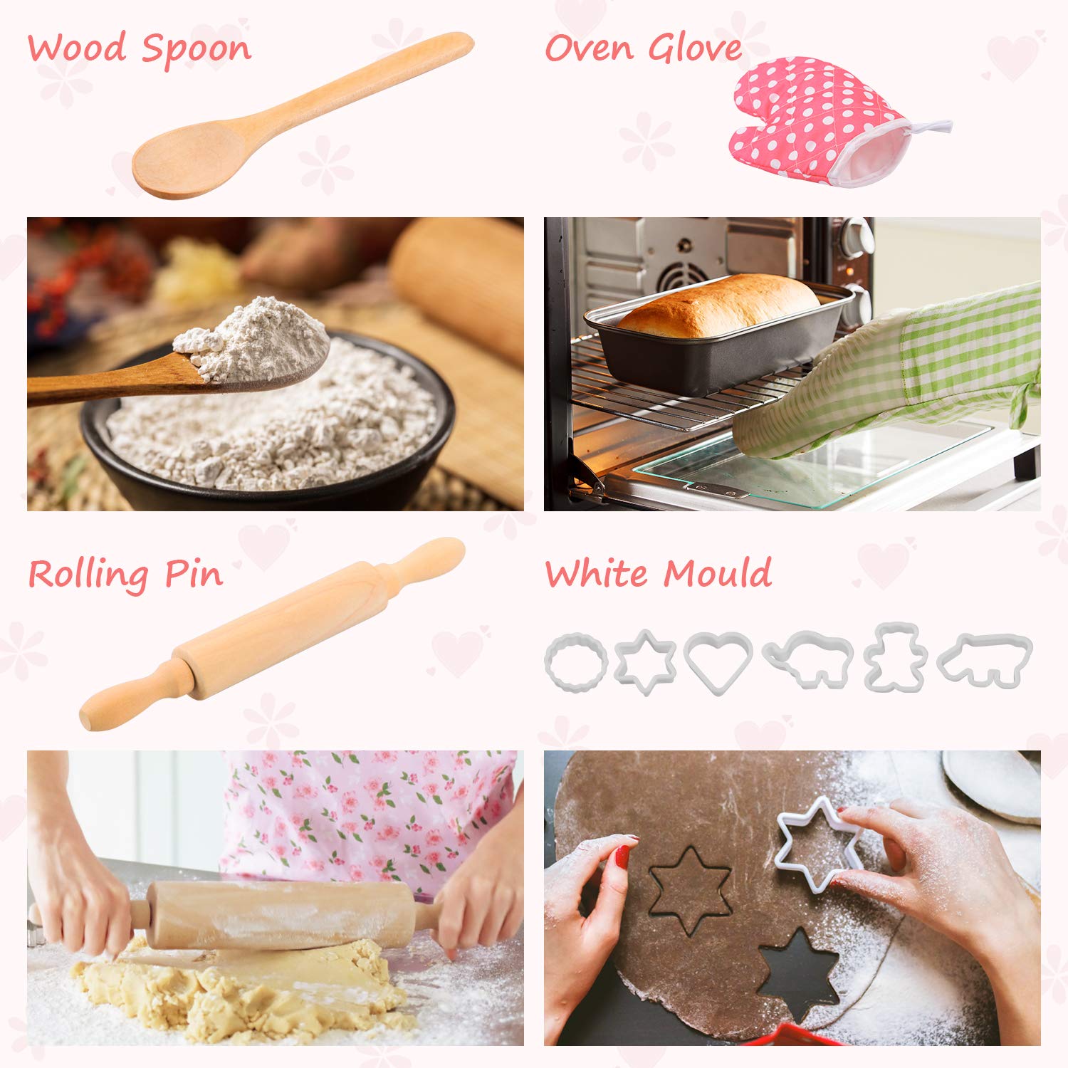 Foto 4 pulgar | Venta Internacional - Set De Cocina Y Repostería Para Niños, Disfraz De Chef, 19 Unidades, Kkones