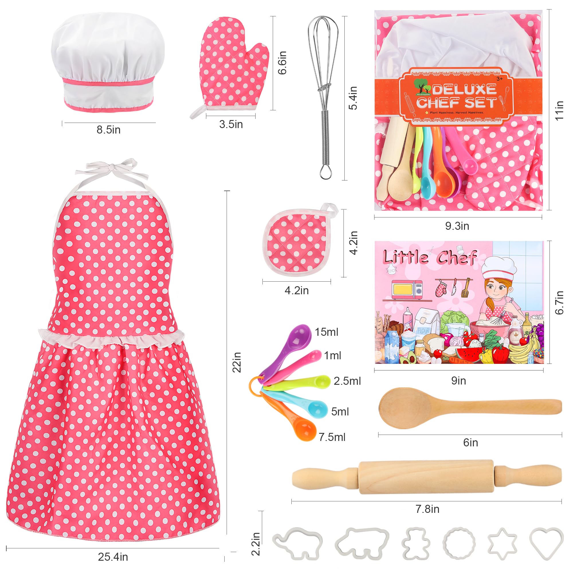 Foto 6 pulgar | Venta Internacional - Set De Cocina Y Repostería Para Niños, Disfraz De Chef, 19 Unidades, Kkones