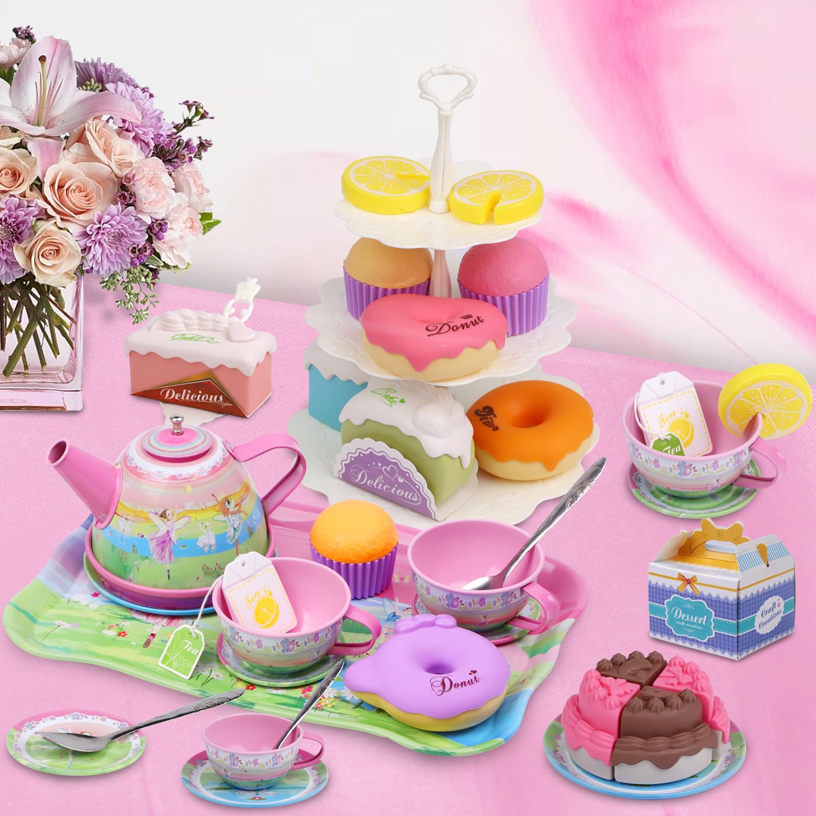 Foto 3 pulgar | Venta Internacional - Juego De Té Pre-world Princess Tea Party, 50 Unidades, Para Niños De 3 A 6 Años
