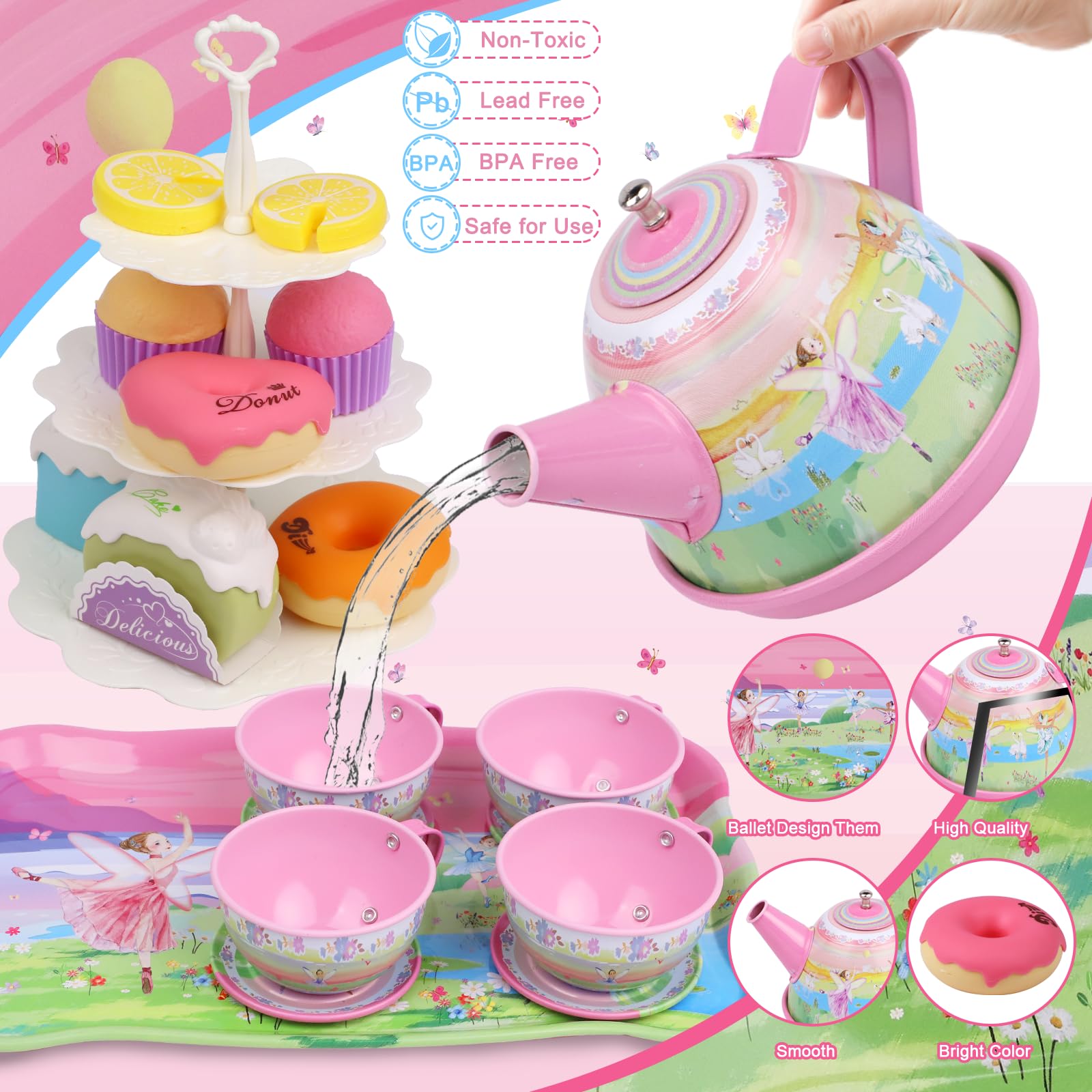 Foto 4 pulgar | Venta Internacional - Juego De Té Pre-world Princess Tea Party, 50 Unidades, Para Niños De 3 A 6 Años