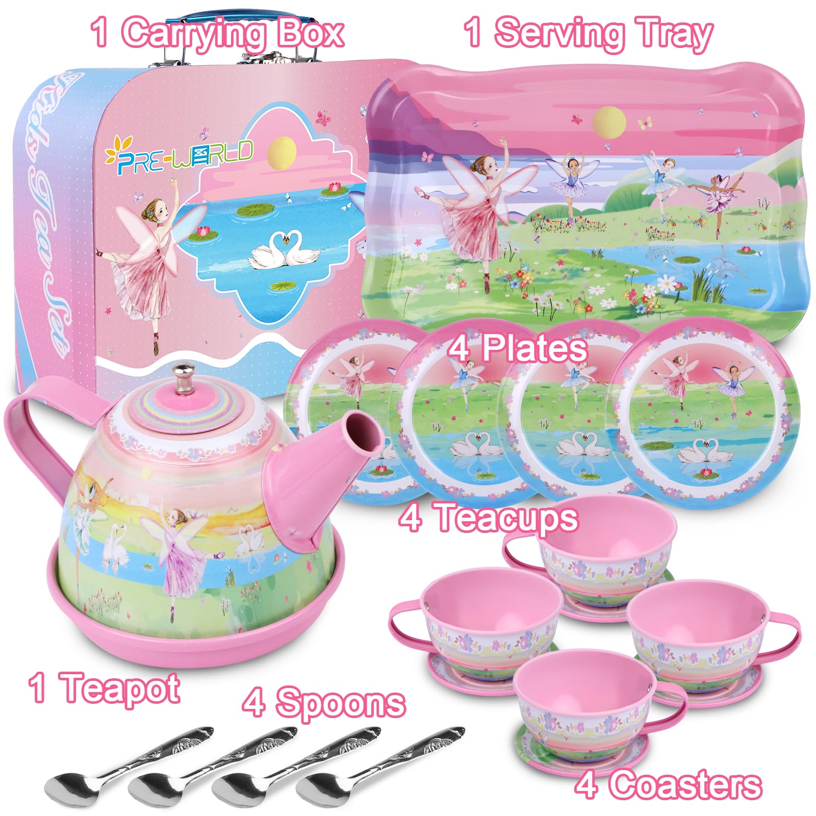 Foto 5 pulgar | Venta Internacional - Juego De Té Pre-world Princess Tea Party, 50 Unidades, Para Niños De 3 A 6 Años