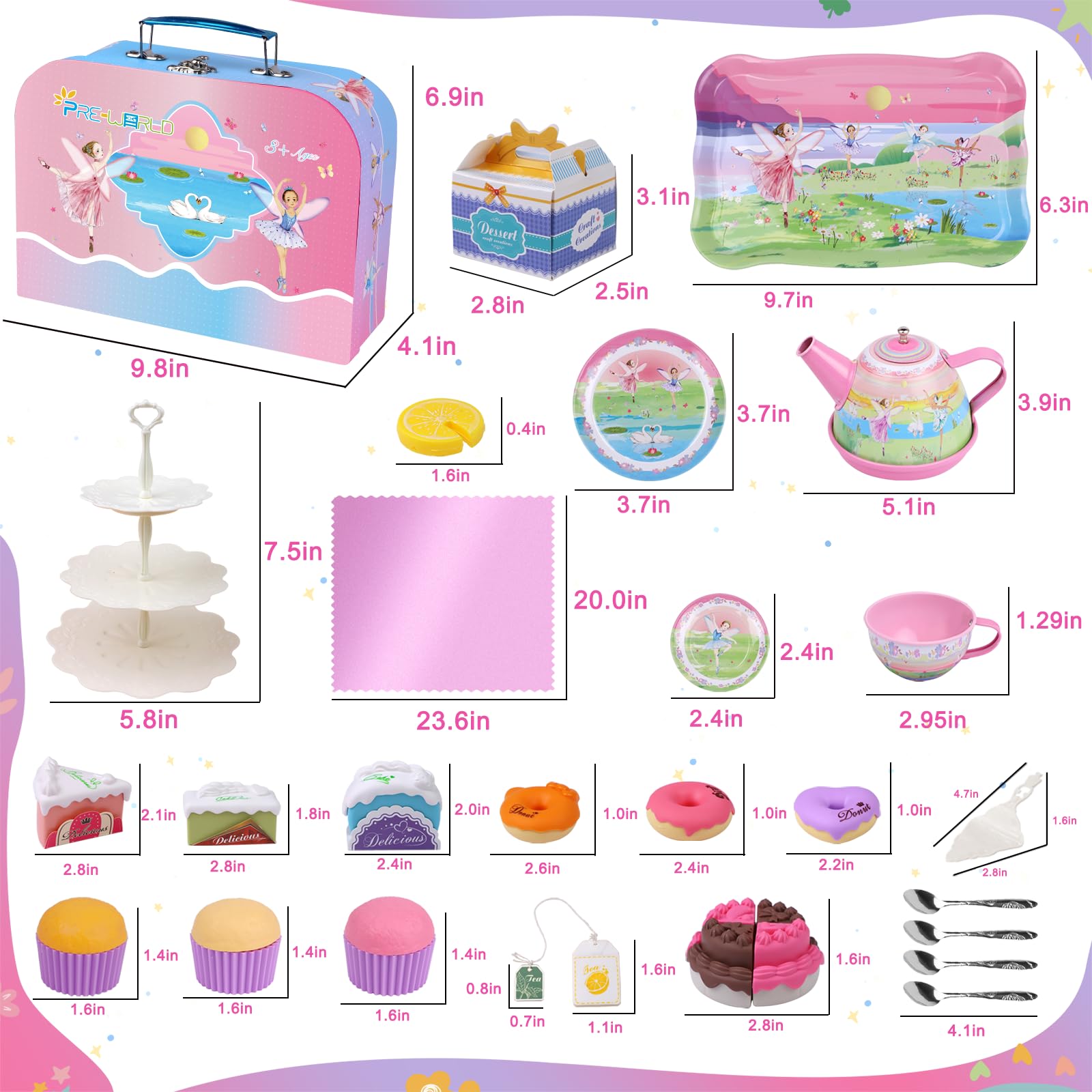 Foto 7 pulgar | Venta Internacional - Juego De Té Pre-world Princess Tea Party, 50 Unidades, Para Niños De 3 A 6 Años