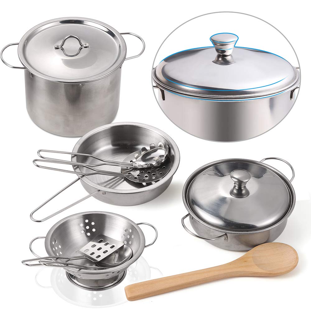 Foto 4 pulgar | Venta Internacional - Set De Cocina Pretend Play Juboury Con Utensilios De Cocina De Acero Inoxidable