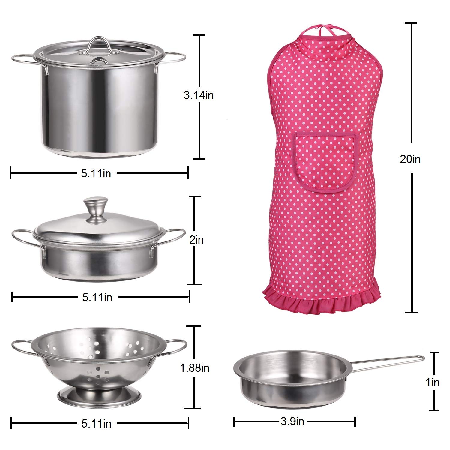 Foto 7 pulgar | Venta Internacional - Set De Cocina Pretend Play Juboury Con Utensilios De Cocina De Acero Inoxidable