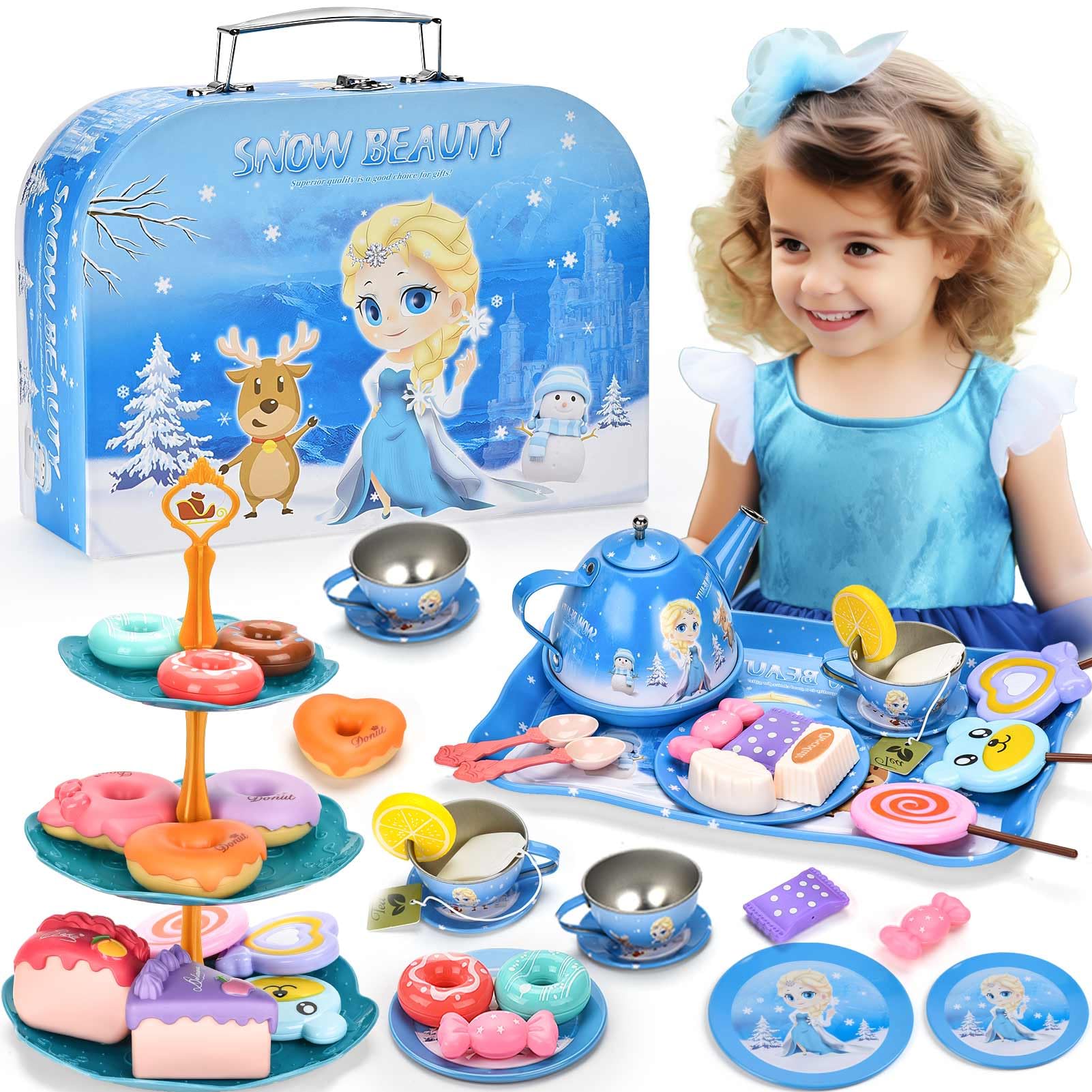 Foto 2 pulgar | Venta Internacional - Set Para Fiesta De Té Lajeje Frozen Elsa Princess, 48 Niños De 3 A 6 Años