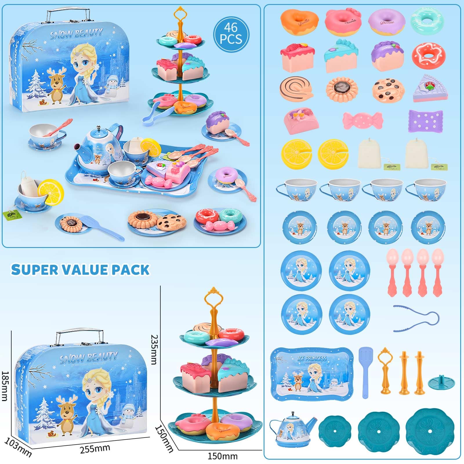 Foto 4 pulgar | Venta Internacional - Set Para Fiesta De Té Lajeje Frozen Elsa Princess, 48 Niños De 3 A 6 Años