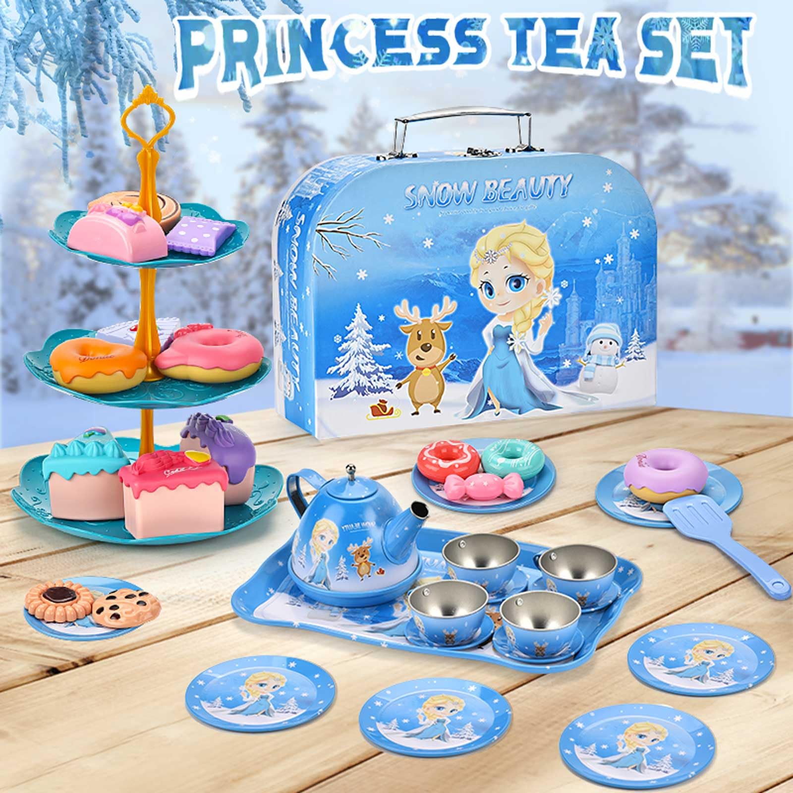 Foto 6 pulgar | Venta Internacional - Set Para Fiesta De Té Lajeje Frozen Elsa Princess, 48 Niños De 3 A 6 Años