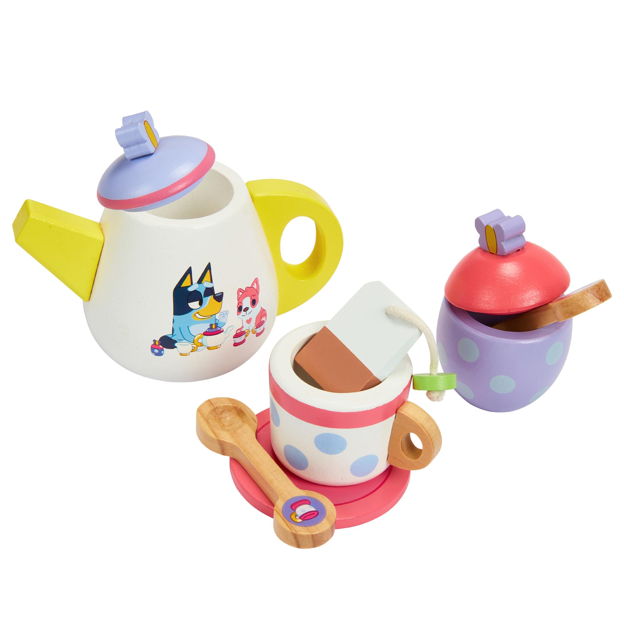 Foto 3 pulgar | Set Para Fiesta De Té Bluey Wooden, 18 Piezas, Juego De Simulación Para Niños De Más De 3 Años - Venta Internacional.