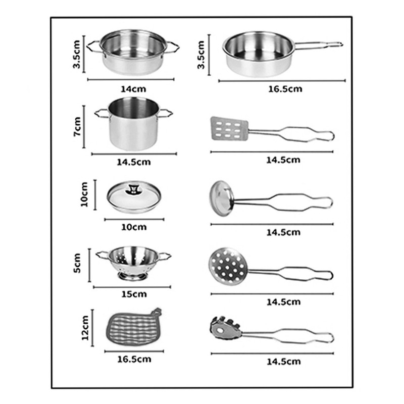 Foto 4 pulgar | Juego De Ollas De Juguete Generico De 10 Piezas