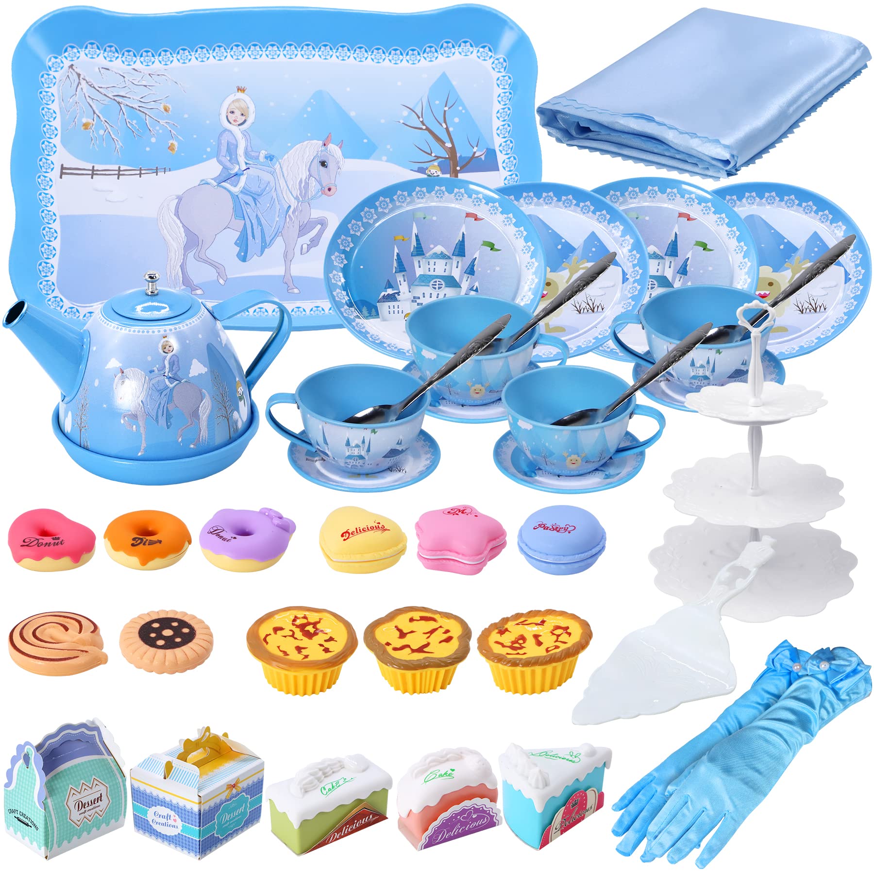 Foto 4 pulgar | Set De Fiesta De Té Pre-world Princess Tea Time Toy 46 Piezas Para Niños De 3 A 6 Años - Venta Internacional.