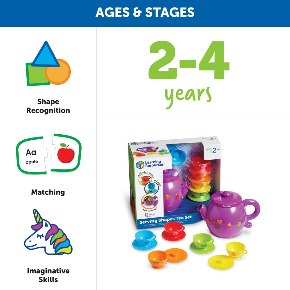 Foto 6 pulgar | Set De Té Learning Resources Serving Shapes, 11 Piezas, Más De 2 Años - Venta Internacional.