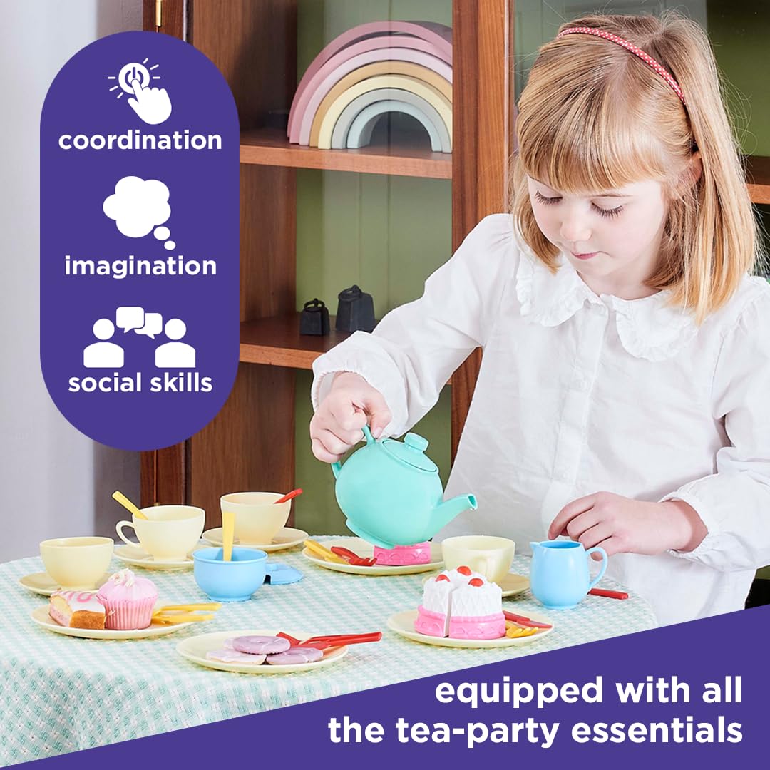 Foto 4 pulgar | Set De Té Casdon, Juego De 36 Juguetes Coloridos Para Niños Mayores De 3 Años - Venta Internacional.