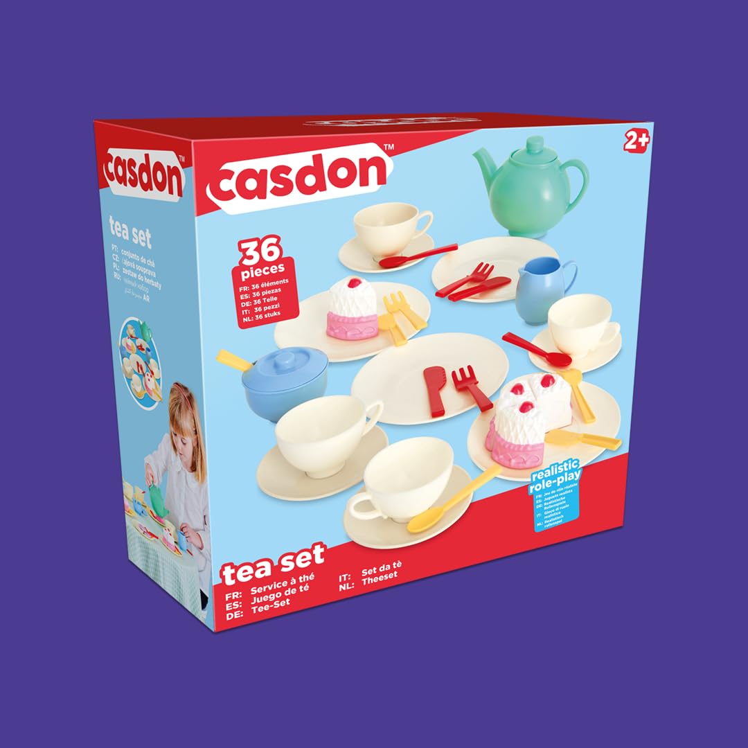 Foto 7 pulgar | Set De Té Casdon, Juego De 36 Juguetes Coloridos Para Niños Mayores De 3 Años - Venta Internacional.