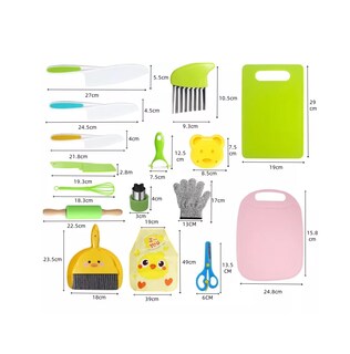 Foto 2 | Juego De Cuchillos De Cocina Seguros Para Niños 34 Pzs Rosa Colores