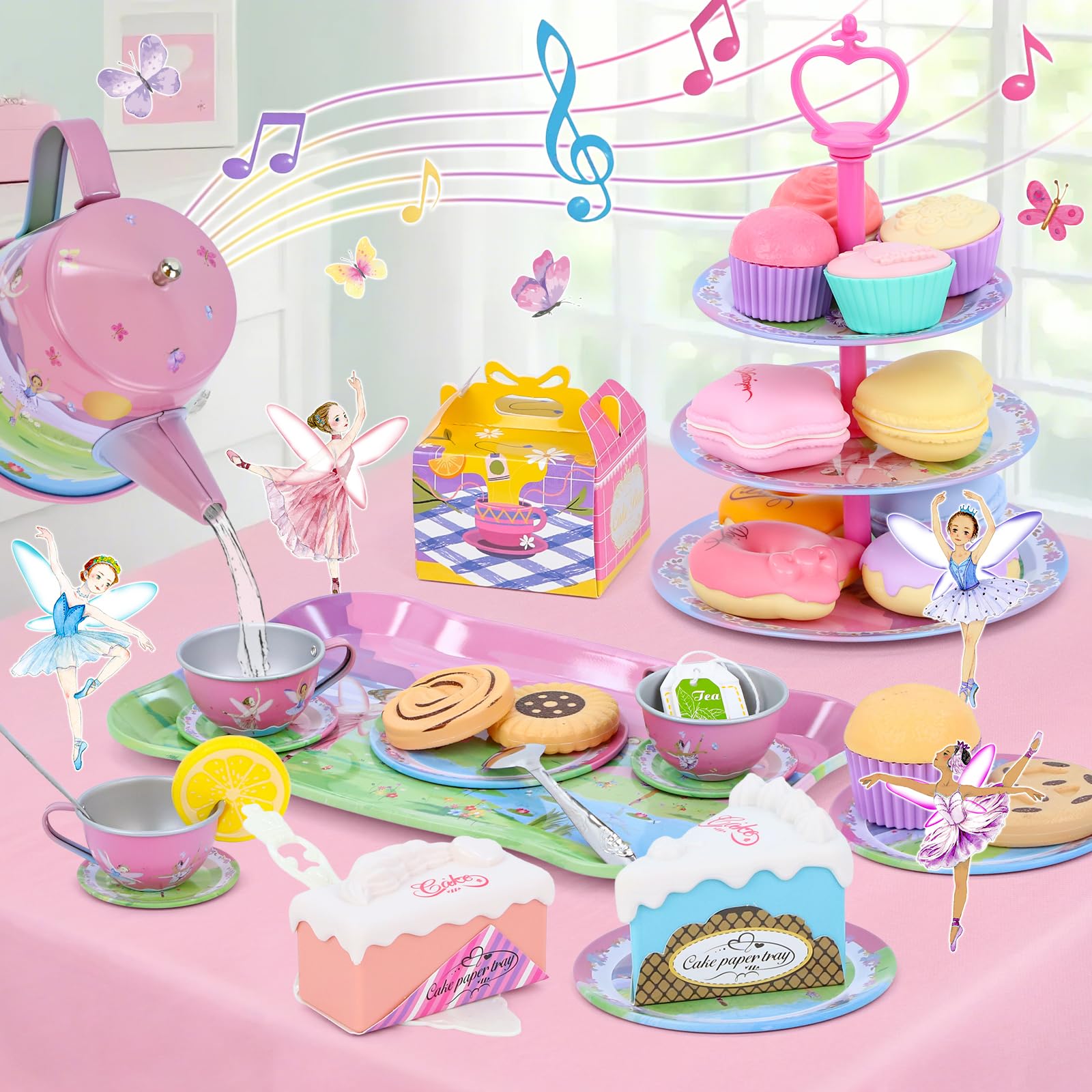 Foto 3 pulgar | Set De Fiesta De Té Pre-world Musical Para Niños De 3 A 6 Años, 53 Piezas Con Funda - Venta Internacional.
