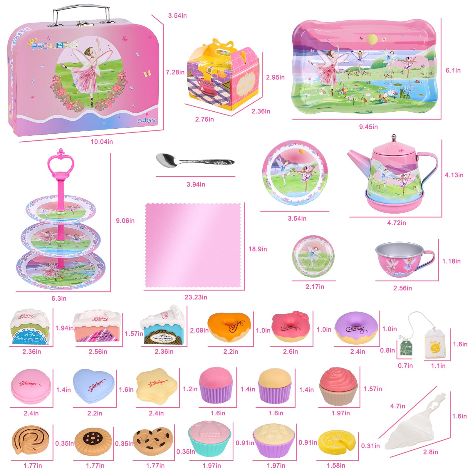 Foto 7 pulgar | Set De Fiesta De Té Pre-world Musical Para Niños De 3 A 6 Años, 53 Piezas Con Funda - Venta Internacional.