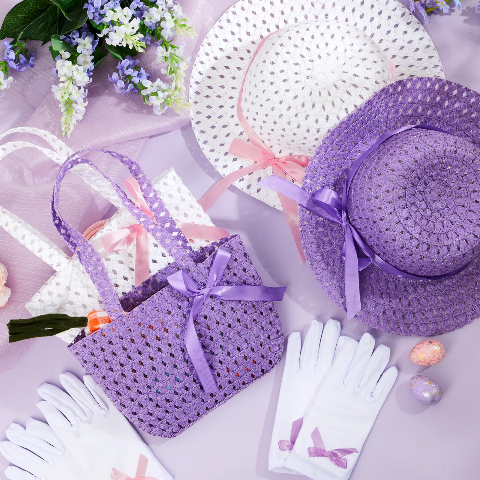 Foto 8 pulgar | Set De Fiesta De Té Zhanmai Para Niñas, Gorros Y Guantes De Pascua - Venta Internacional.