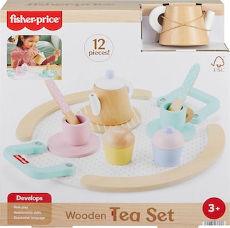 Foto 1 | Juego De Té De Juguete Fisher-price Wood De 12 Piezas Para Niños De Más De 3 Años - Venta Internacional.