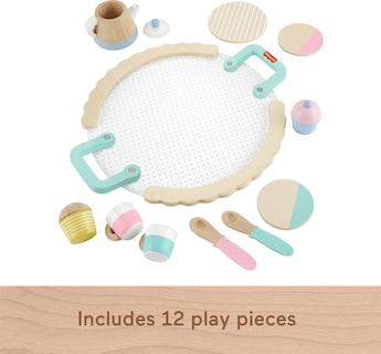Foto 5 | Juego De Té De Juguete Fisher-price Wood De 12 Piezas Para Niños De Más De 3 Años - Venta Internacional.