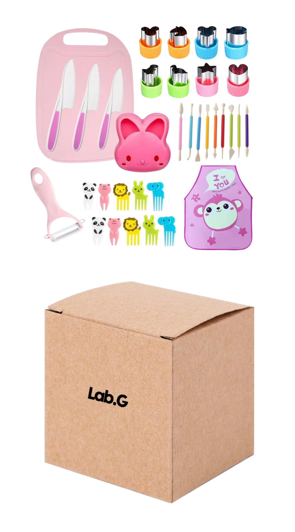 Foto 2 pulgar | Juego De Cuchillos De Cocina Seguros Para Niños 34 Pzs Rosa Colores