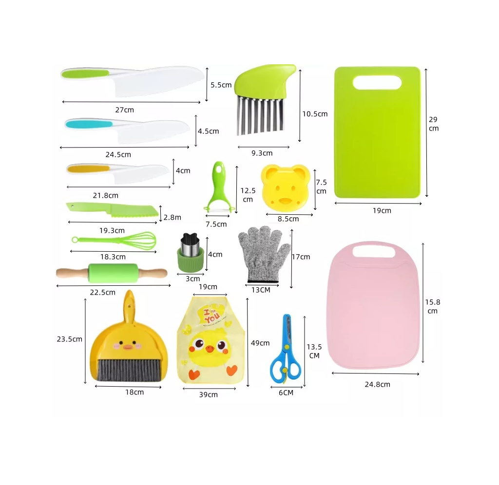 Foto 4 pulgar | Juego De Cuchillos De Cocina Seguros Para Niños 34 Pzs Rosa Colores