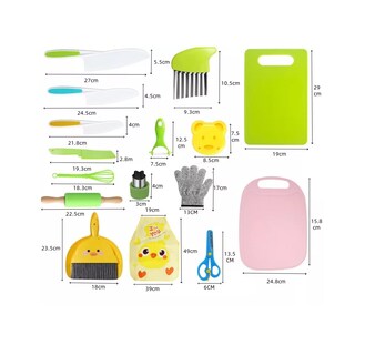 Foto 3 | Juego De Cuchillos De Cocina Seguros Para Niños 34 Pzs Rosa Colores