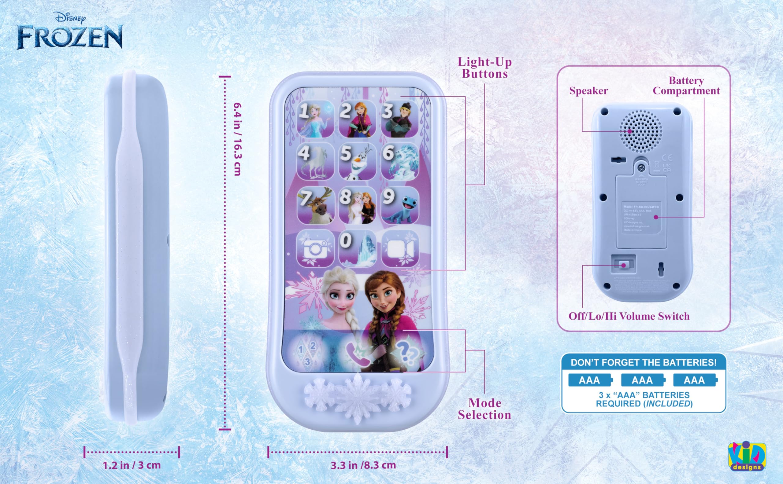 Foto 4 pulgar | Toy Phone Ekids Disney Frozen Para Niños Con Actividades De Aprendizaje - Venta Internacional.