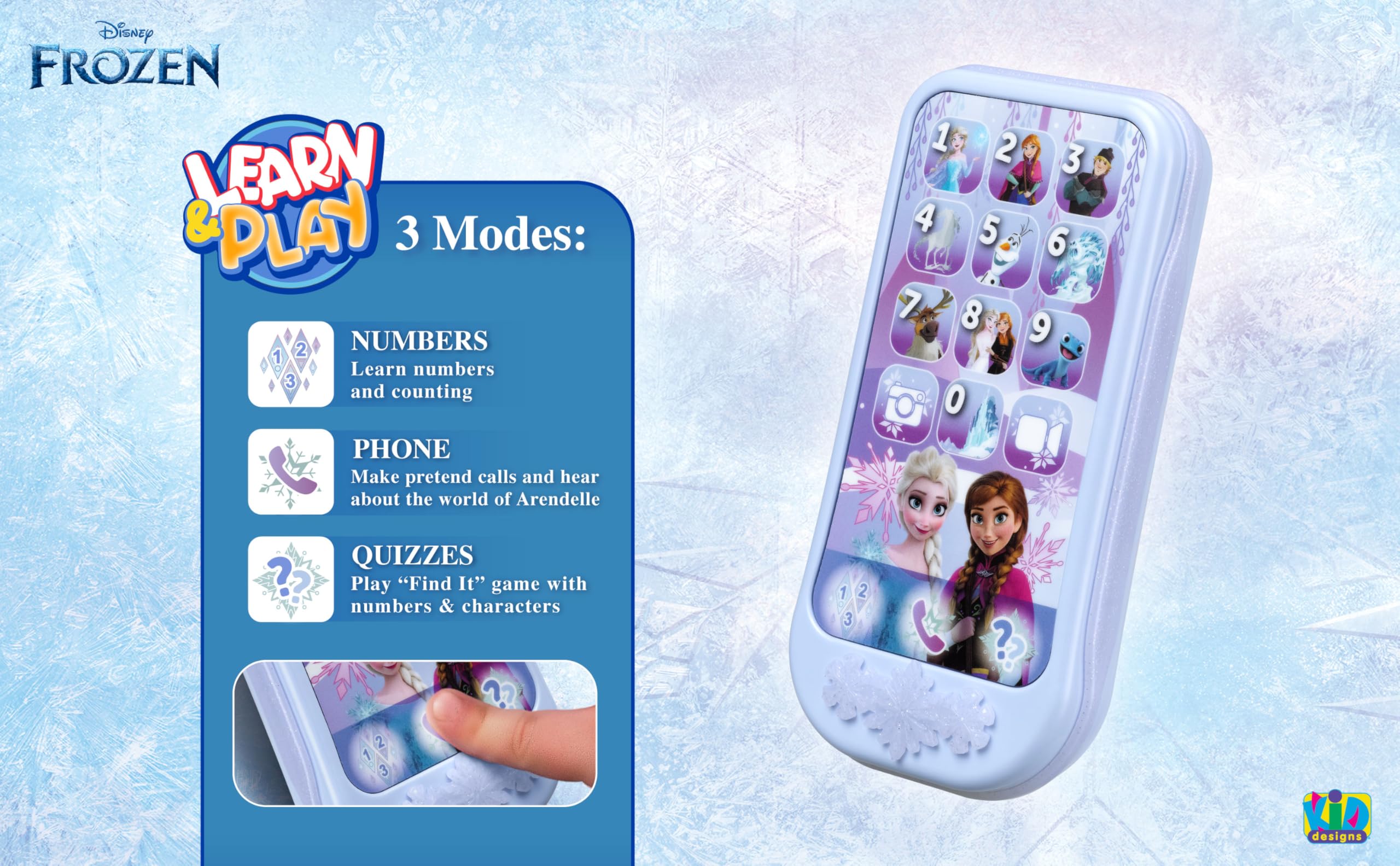 Foto 6 pulgar | Toy Phone Ekids Disney Frozen Para Niños Con Actividades De Aprendizaje - Venta Internacional.