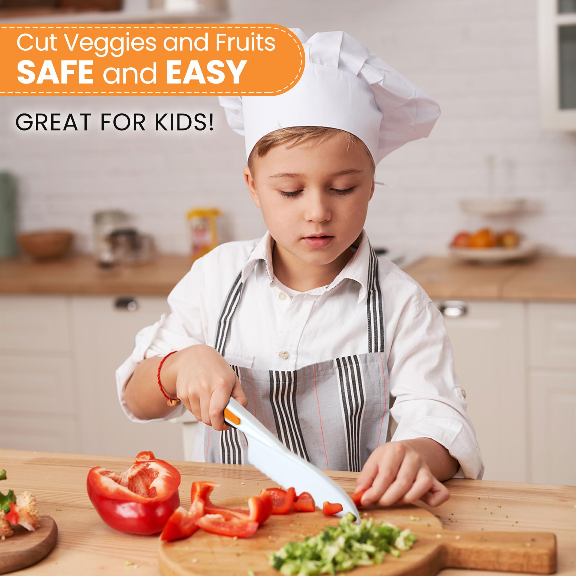 Foto 5 | Juego De Cuchillos Zulay Kids De 3 Piezas Para Cocinar Y Hornear Naranjas De Verdad - Venta Internacional.