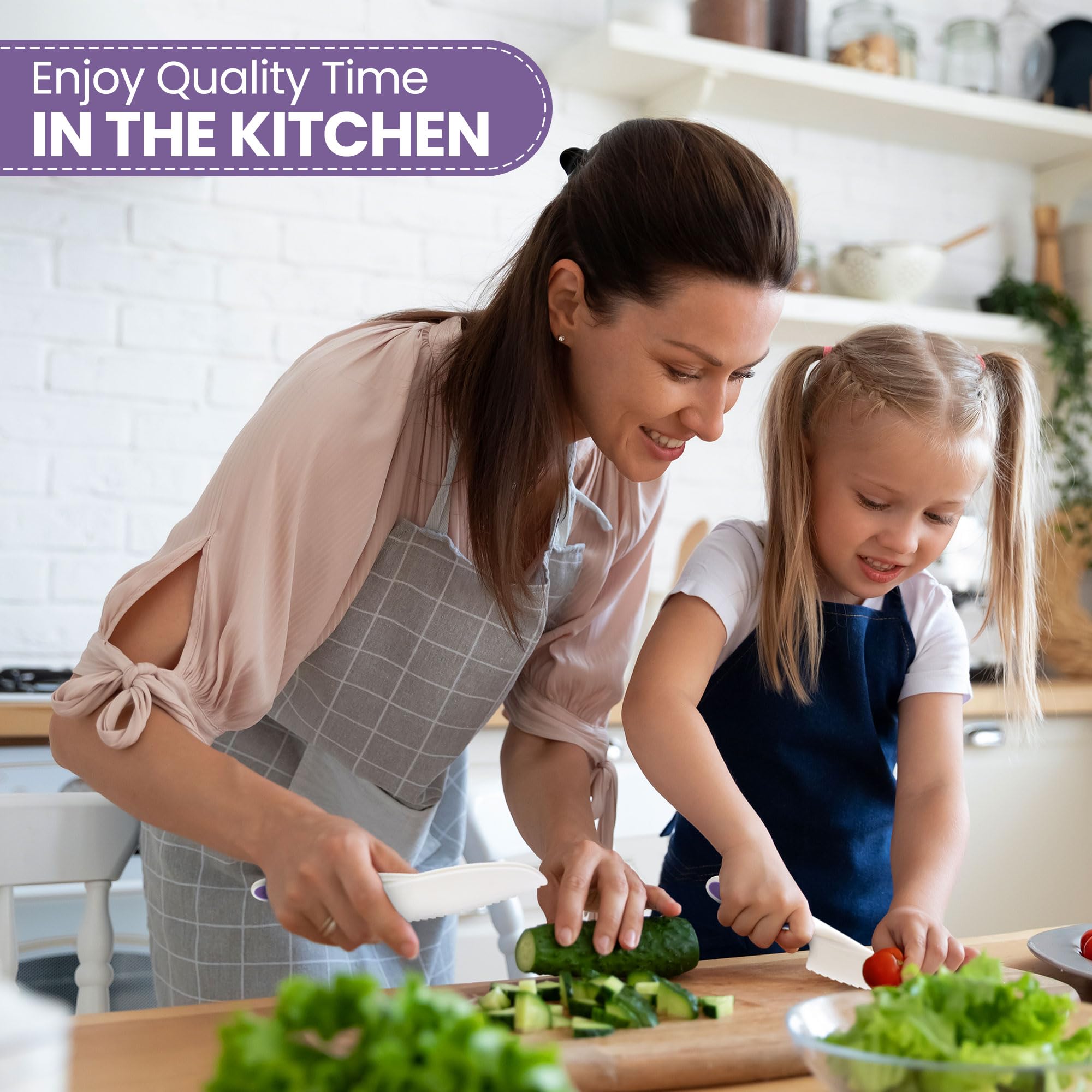Foto 6 | Juego De Cuchillos Zulay Kids De 3 Piezas Para Cocinar Y Hornear De Verdad, Color Morado - Venta Internacional.