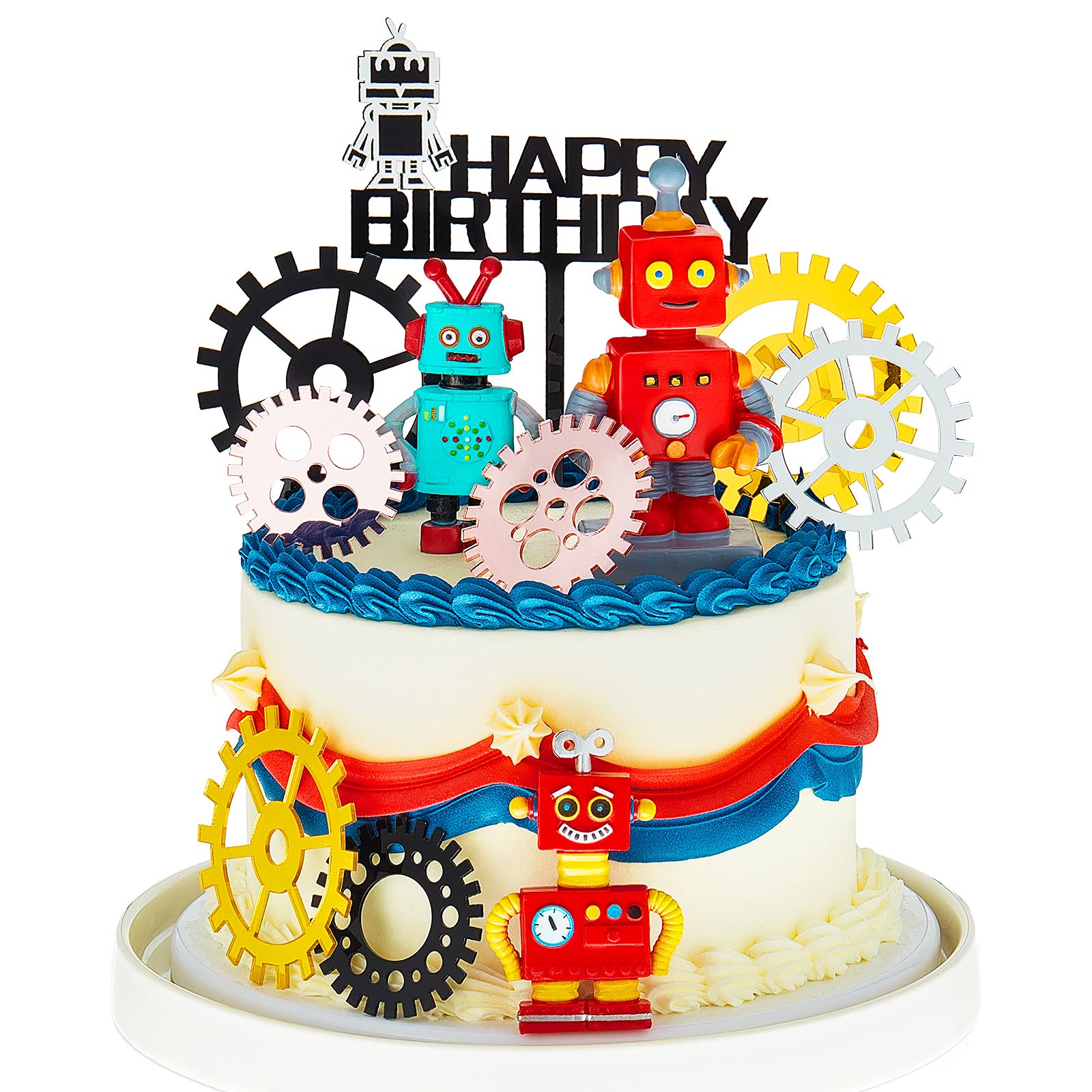 Adornos Para Tartas Jetec Robot, 11 Piezas, Para Fiesta De Cumpleaños De Niños - Venta Internacional.