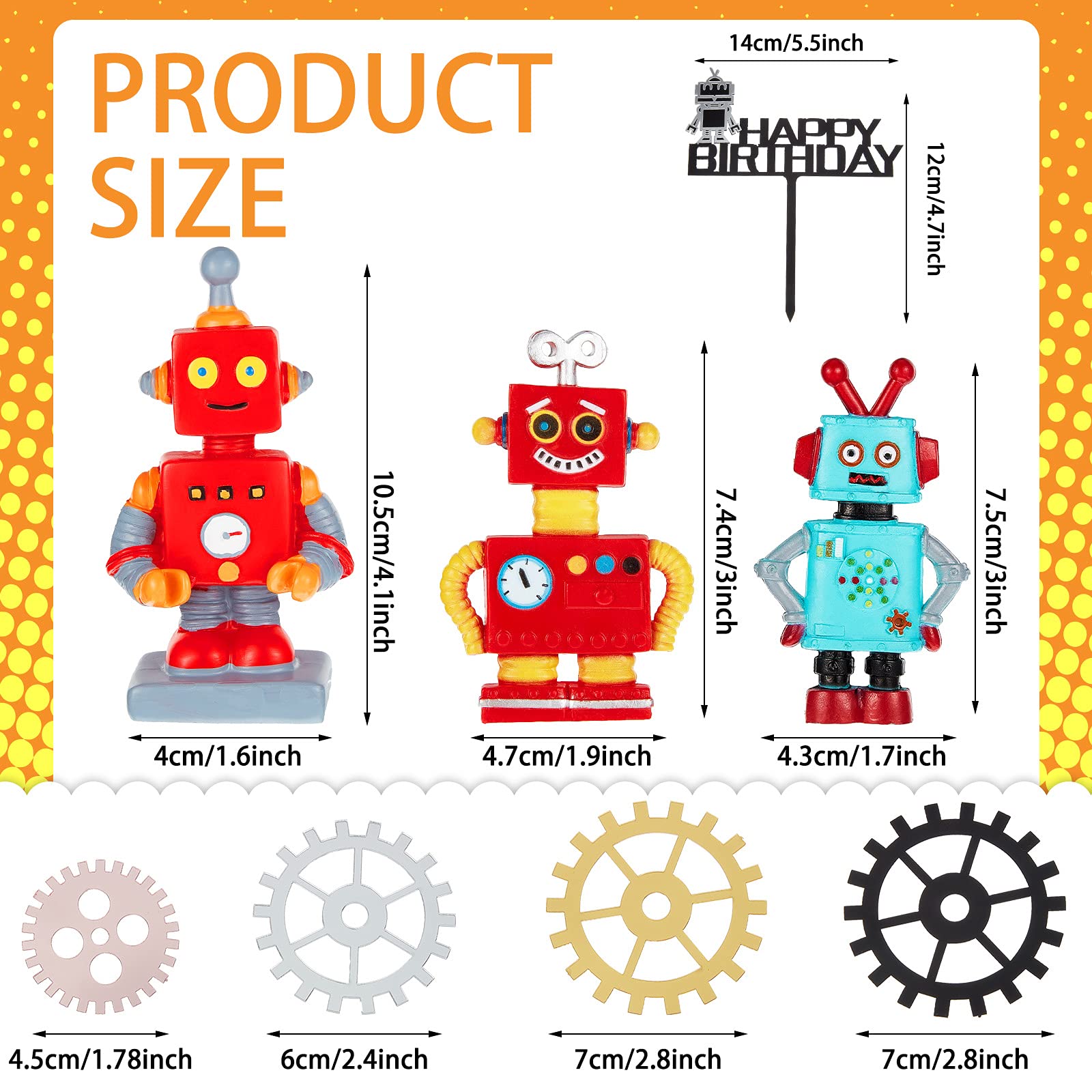 Foto 3 pulgar | Adornos Para Tartas Jetec Robot, 11 Piezas, Para Fiesta De Cumpleaños De Niños - Venta Internacional.