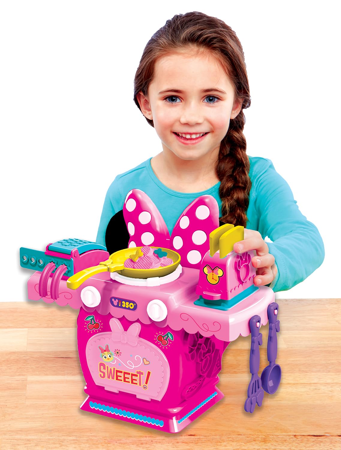 Foto 3 pulgar | Set De Cocina Disney Junior Minnie Mouse Deluxe Con Masa Blanda - Venta Internacional.