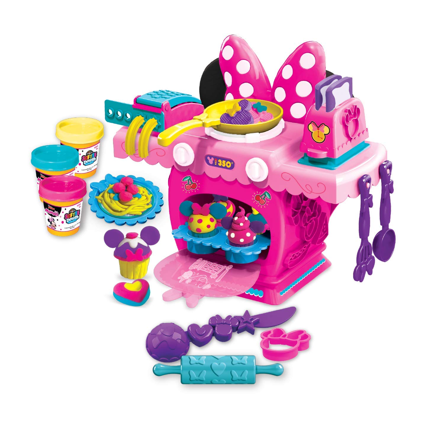 Foto 4 pulgar | Set De Cocina Disney Junior Minnie Mouse Deluxe Con Masa Blanda - Venta Internacional.