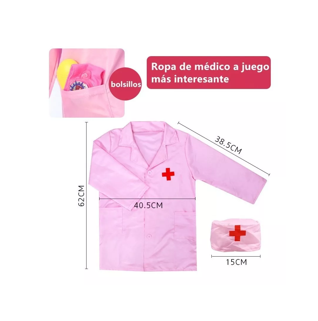 Foto 3 pulgar | Set de Doctor Infantil Nayumi Rosa 35 Piezas