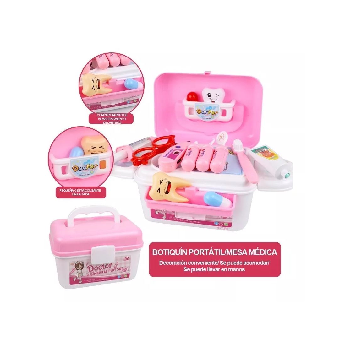 Foto 4 pulgar | Set de Doctor Infantil Nayumi Rosa 35 Piezas