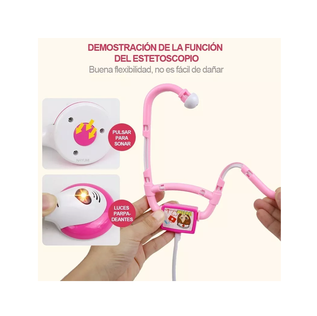 Foto 5 pulgar | Set de Doctor Infantil Nayumi Rosa 35 Piezas