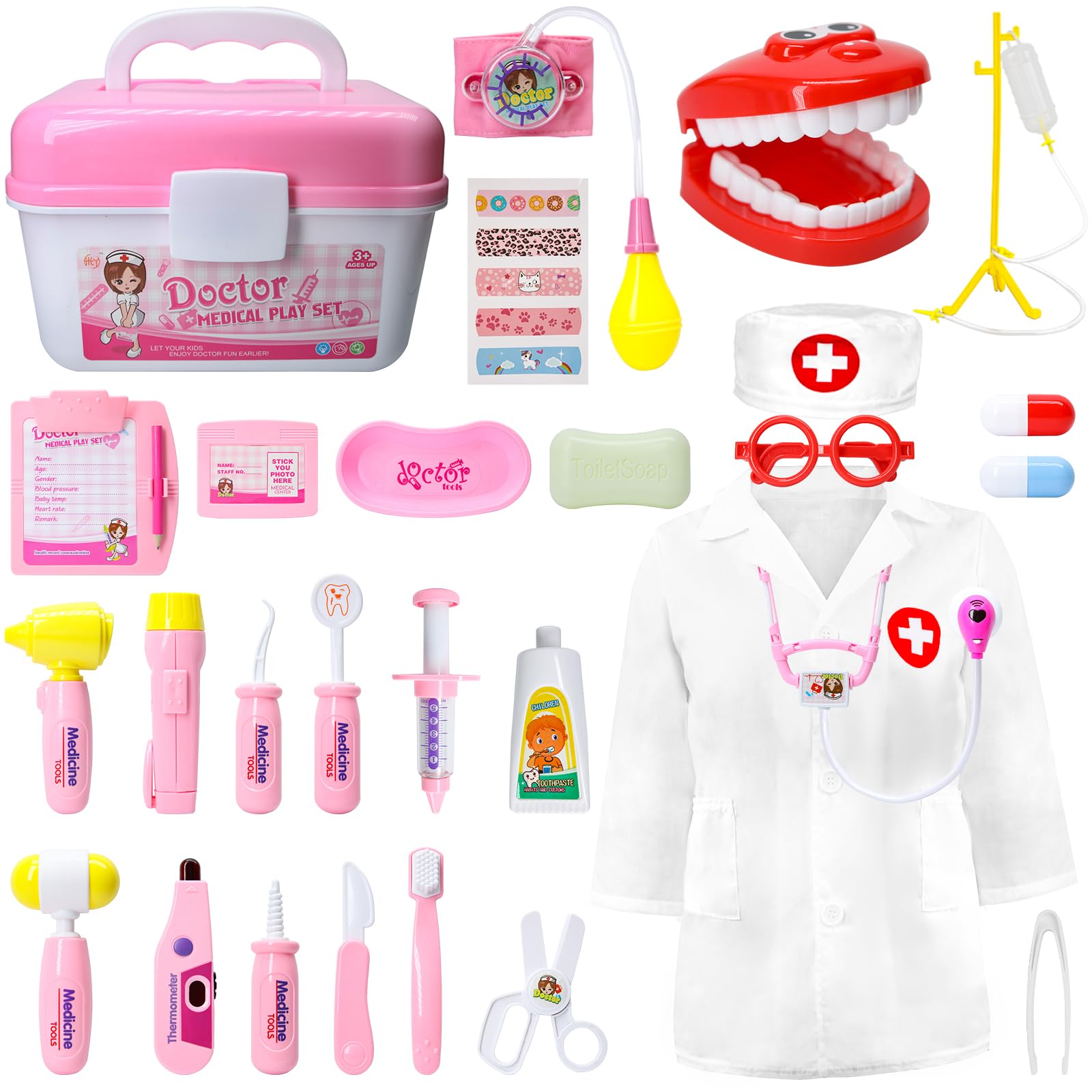 Foto 2 pulgar | Venta Internacional - Kit Médico De Juguete Loyo Para Niños, Juego De Simulación De Médico Con 30 Piezas