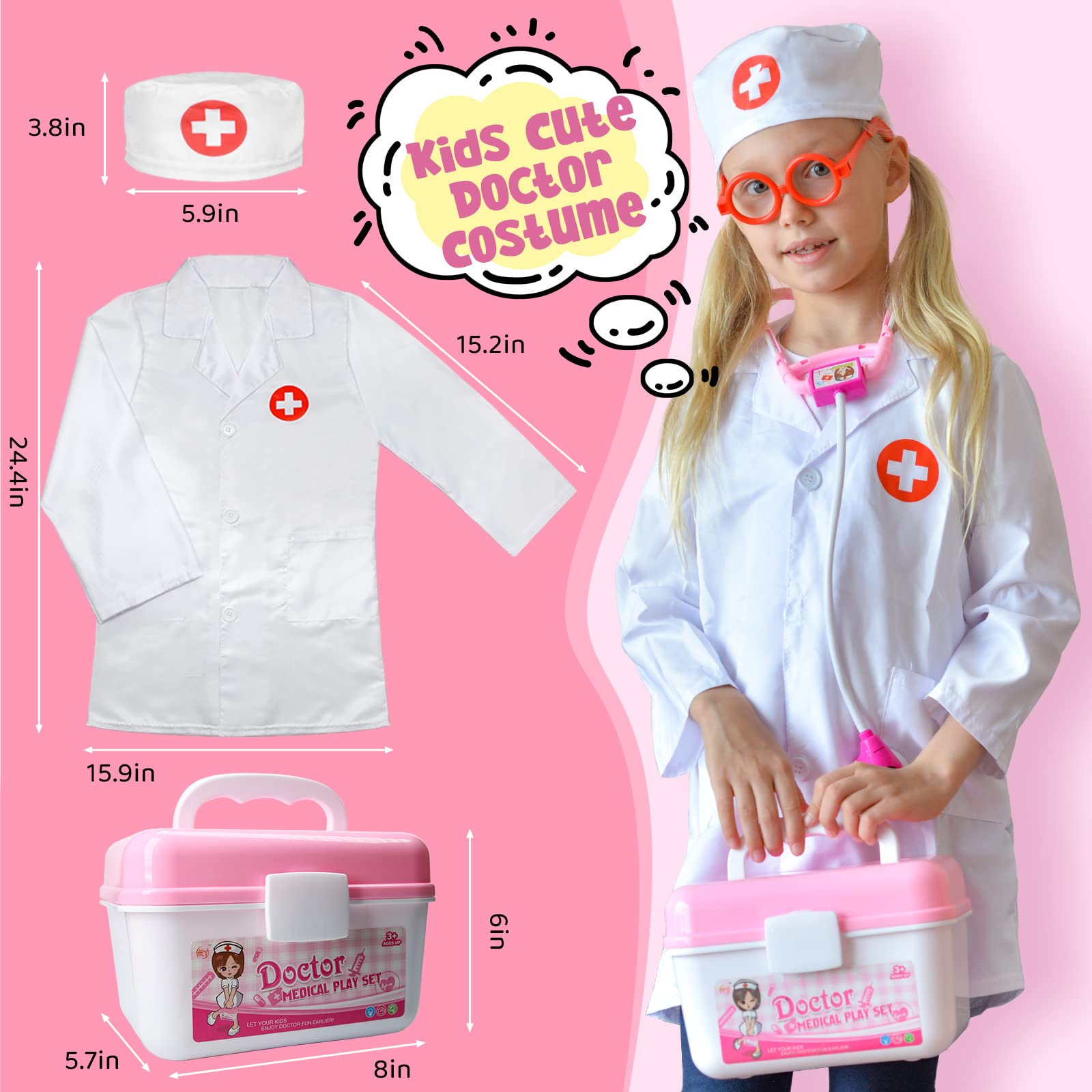 Foto 7 pulgar | Venta Internacional - Kit Médico De Juguete Loyo Para Niños, Juego De Simulación De Médico Con 30 Piezas