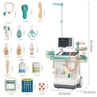 Foto 7 | Venta Internacional - Juguete Doctor Kit Deejoy Para Niños Con Carrito Médico Y 28 Accesorios